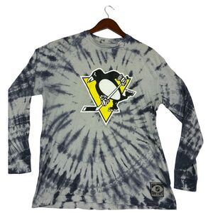 Pittsburgh Penguins Calhoun Mens L Tie Dye Long Sleeve Shirt NHL Hockey Gray